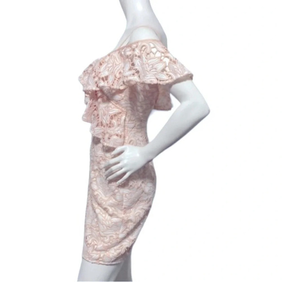 Club Monaco Nawale Lace Dress White Peach Size 0 - Picture 6 of 10